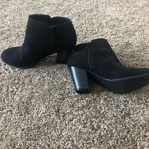 Black suede old navy booties size 8